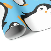 Penguin Cute Winter 1st Birthday Wrapping Paper Cadeaupapier (Rol Hoek)