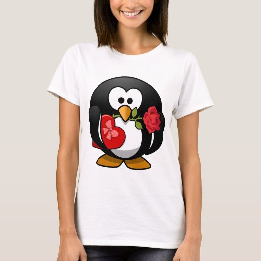 Penguin Dames Hanes ComfortSoft® T-shirt (Voorkant)