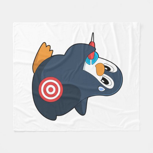 Penguin Darts Dart Dartboard Fleece Deken (Voorkant (Horizontaal))