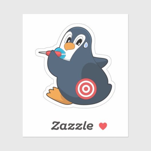 Penguin Darts Dart Dartboard Sticker (Vel)