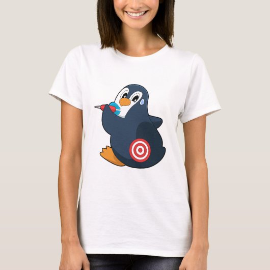 Penguin Darts Dart Dartboard T-shirt (Voorkant)
