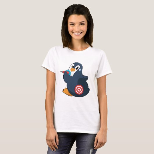 Penguin Darts Dart Dartboard T-shirt (Voorkant volledig)