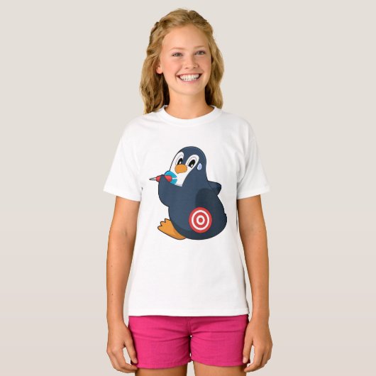 Penguin Darts Dart Dartboard T-shirt (Voorkant volledig)