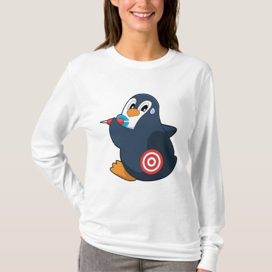 Penguin Darts Dart Dartboard T-shirt (Voorkant)