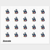 Penguin Darts Dart Dartboard Vierkante Sticker (Vel)