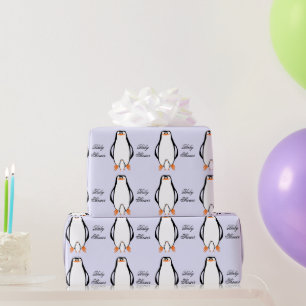 Penguin Design Baby Shower Cadeaupapier