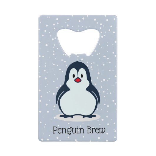 Penguin Design Bottle Open Creditkaart Flessenopener (Voorkant)
