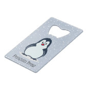 Penguin Design Bottle Open Creditkaart Flessenopener (Achterkant Gekanteld)