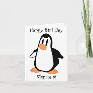 Penguin Design Gepersonaliseerde Verjaardag Kaart