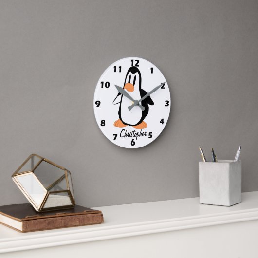 Penguin Design Personalised Ronde Klok (Kantoor)