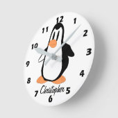 Penguin Design Personalised Ronde Klok (Hoek)