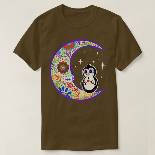 Penguin Dia de Los Muertos Skeleton T-shirt (Design voorkant)