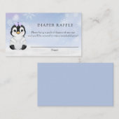 Penguin Diaper Raffle Enclosure Card Informatiekaartje (Voorkant / Achterkant)