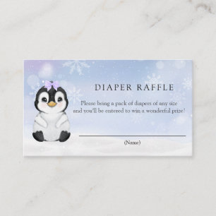Penguin Diaper Raffle Enclosure Card Informatiekaartje