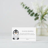 Penguin Diaper Raffle Enclosure Card Informatiekaartje (Staand voorkant)