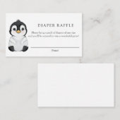 Penguin Diaper Raffle Enclosure Card Informatiekaartje (Voorkant / Achterkant)