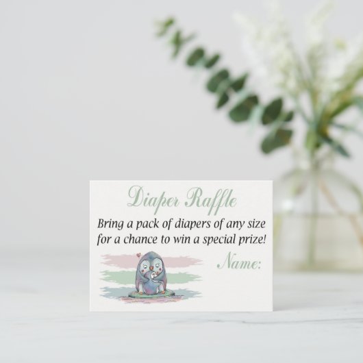 Penguin Diaper Raffle Tickets (Staand voorkant)