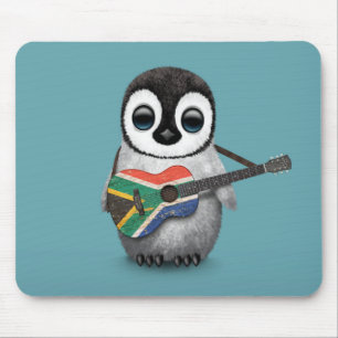 Penguin die Zuid-Afrikaanse vlag Guitar Blue Muismat