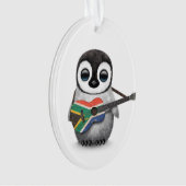 Penguin die Zuid-Afrikaanse vlag speelt Ornament (voorkant)