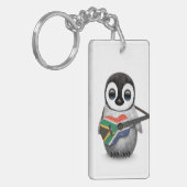 Penguin die Zuid-Afrikaanse vlag speelt Sleutelhanger (Voorkant Links)