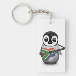 Penguin die Zuid-Afrikaanse vlag speelt Sleutelhanger