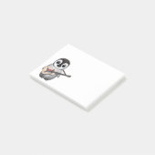 Penguin die Zuid-Koreaanse vlag speelt Post-it® Notes (Schuin)