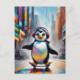 Penguin Digitale Kunst Schilderen Cool Briefkaart