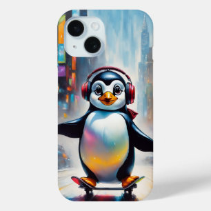 Penguin Digitale Kunst Schilderen Cool iPhone 15 Case