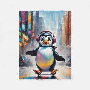 Penguin Digitale Kunst Schilderen Cool Fleece Deken