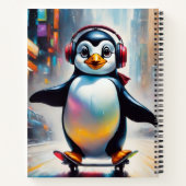Penguin Digitale Kunst Schilderen Cool Notitieboek (Achterkant)
