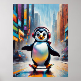 Penguin Digitale Kunst Schilderen Cool Poster
