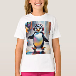 Penguin Digitale Kunst Schilderen Cool T-shirt