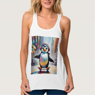 Penguin Digitale Kunst Schilderen Cool Tanktop