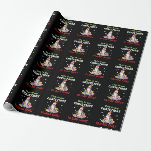Penguin Dit is mijn kerstpajama-Shirt Cadeaupapier (Uitgerold)