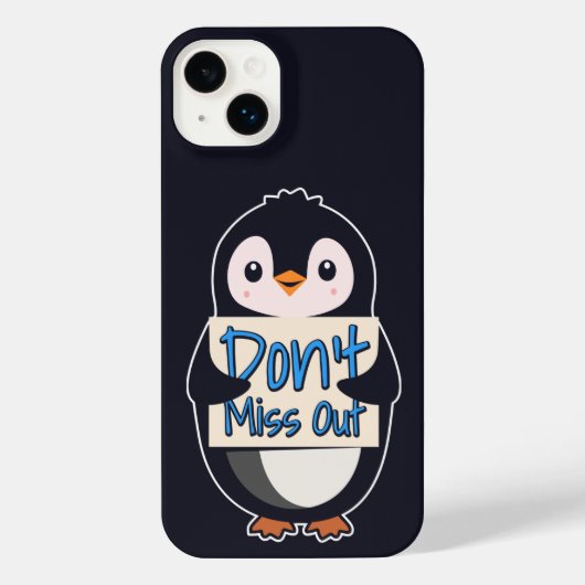 Penguin Don’t Miss Out Sign iPhone Hoesje (Achterkant)