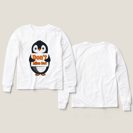 Penguin Don't Miss Out Throw Pillow (Voorkant /achterkant)