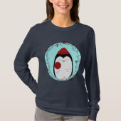 Penguin Doodle Blue Background T-shirt (Voorkant)
