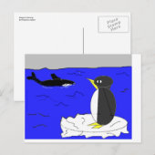 Penguin Drawing Briefkaart (Voorkant / Achterkant)