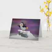 Penguin Dreaming Wenskaart (Blank Inside) Kaart (Gele Bloem)