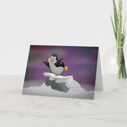 Penguin Dreaming Wenskaart (Blank Inside) Kaart (Voorkant)