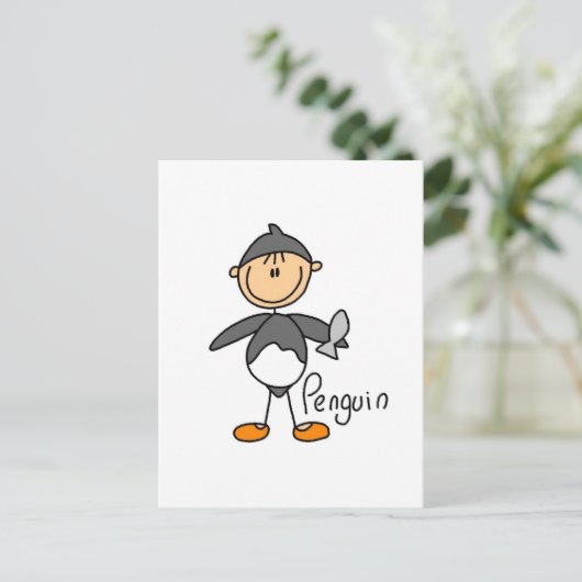 Penguin Dress Up T-shirts en cadeautjes Briefkaart (Staand voorkant)