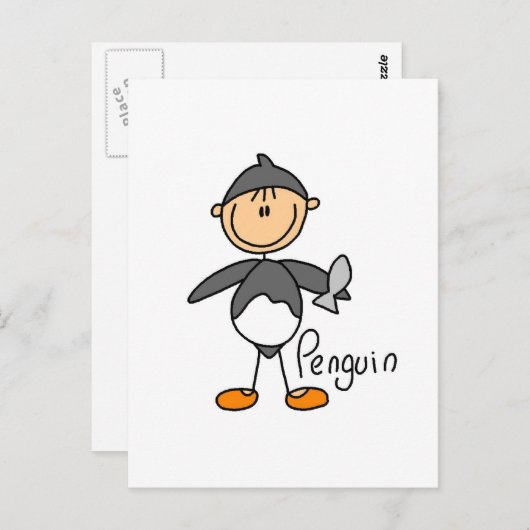 Penguin Dress Up T-shirts en cadeautjes Briefkaart (Voorkant / Achterkant)