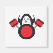 Penguin Drummer Music Cute Magneet (Voorkant)