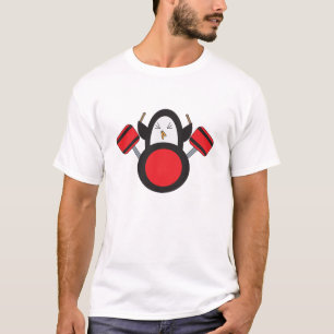 Penguin Drumming Drum set Music T-shirt