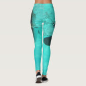 Penguin duikt in blauw water op leggings (Achterkant)