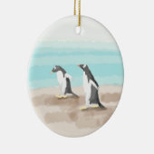 Penguin Duo Circle-Ornament Keramisch Ornament (Rechts)