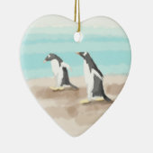 Penguin Duo Heart Ornament (Rechts)