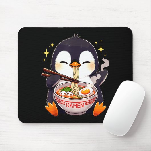 Penguin Eating Ramen  Muismat (Met muis)