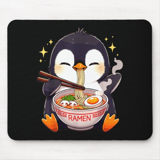 Penguin Eating Ramen Muismat (Voorkant)