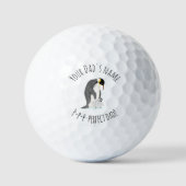 Penguin en chick 'perfecte vader' golfbal golfballen (Voorkant)